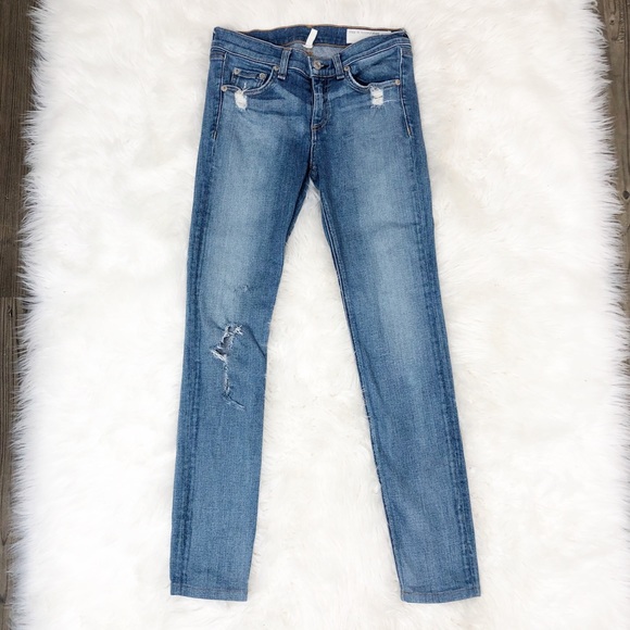 rag & bone Denim - rag & bone Destroyed Denim Skinny Jeans 26 2 Blue